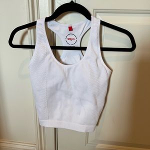 Wilson white workout tank crop